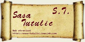 Saša Tutulić vizit kartica